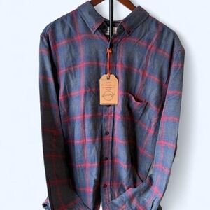 Blue and red plaid button-down Waterproof Vintage NWT flannel shirt #flannel